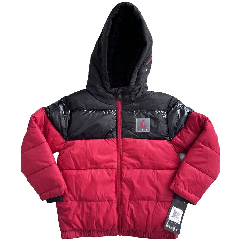 NWT - Nike Air Jordan Synthetic Puffer Jacket 857954-R78 Gym Red/Black Boys (5)‎